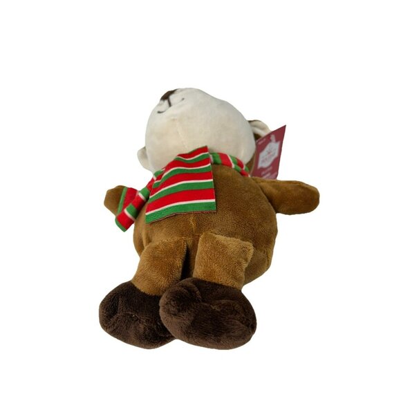 Holiday Time 8" Reindeer Christmas Plush With Scarf & Glittery Antlers Brown - Picture 7 of 8